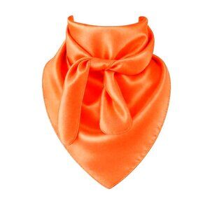 Coral Orange Satin Wild Rag 35x35 Western Scarf Cowgirl Accessory